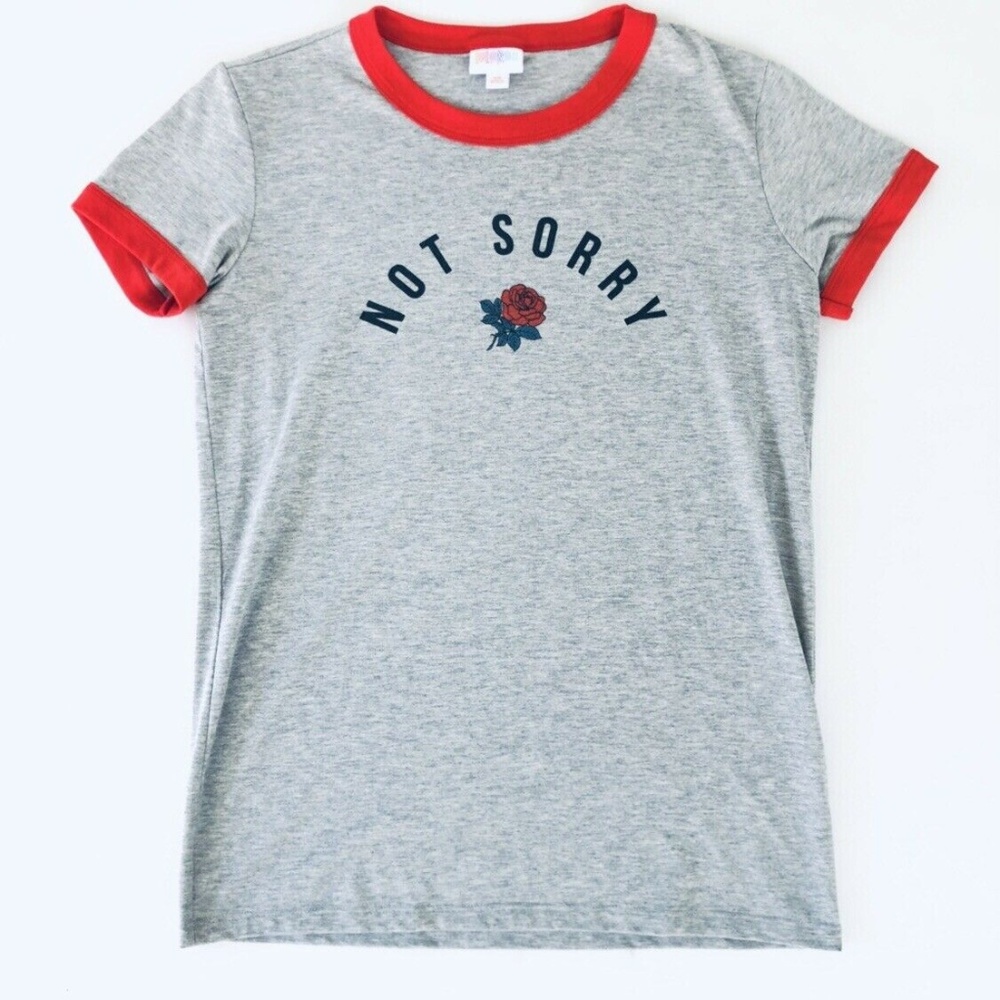 Lularoe Womens Tshirt Liv NOT SORRY XS T42
